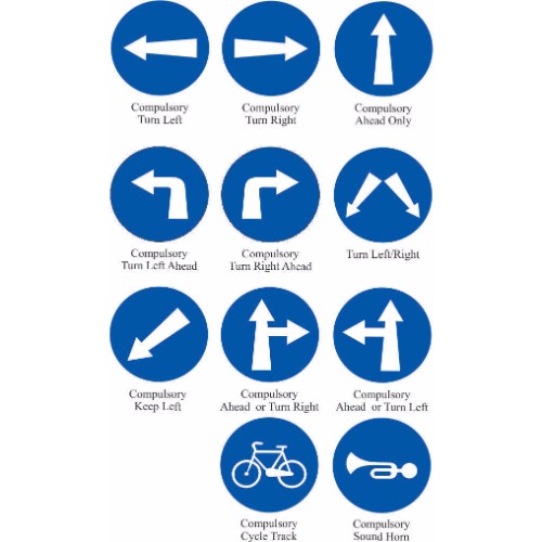 COMPULSORY DIRECTION CONTROL SIGNS